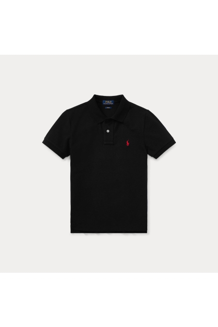 Ralph Lauren Slim Fit Cotton Mesh Polo jongens polo Zwart