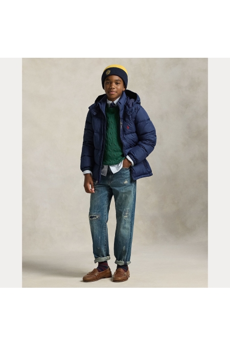 Ralph Lauren Gorham Down Hooded Jacket jongens jas & jack Blauw