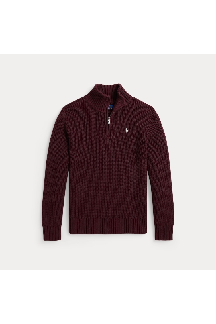 Ralph Lauren Cotton Half Zip Knit jongens trui & sweat Blauw