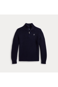 Ralph Lauren Cotton Half Zip Knit jongens trui & sweat Blauw