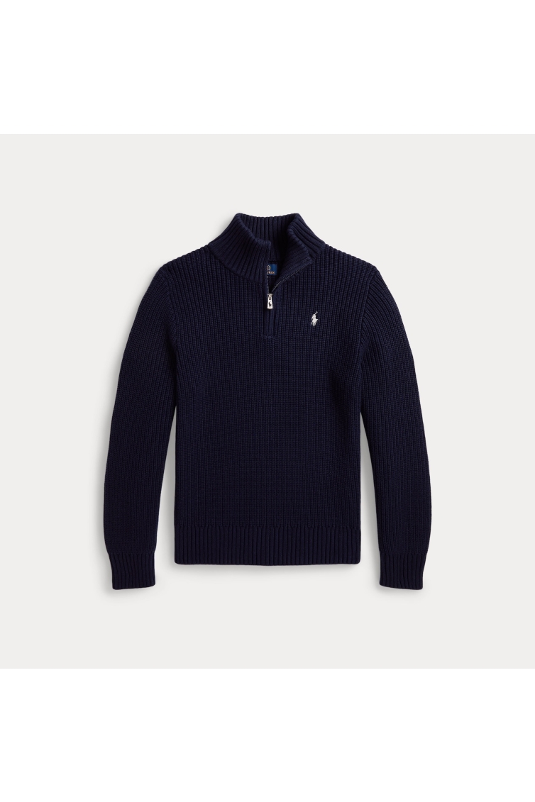Ralph Lauren Cotton Half Zip Knit jongens trui & sweat Blauw