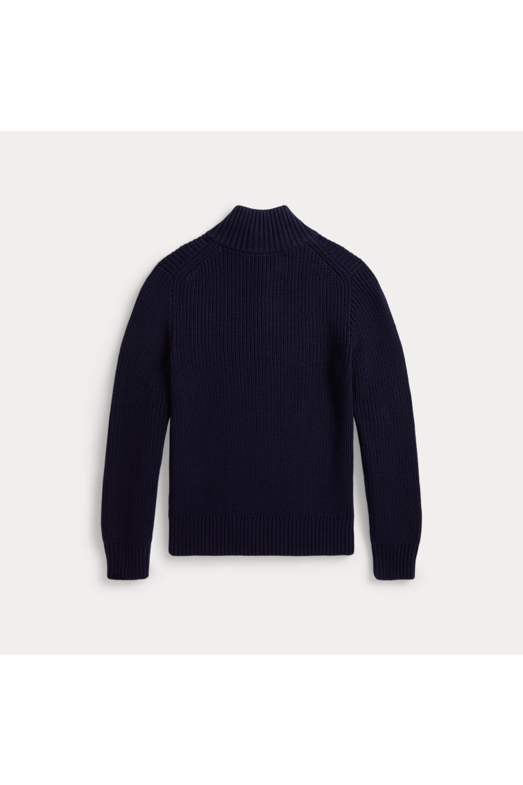 Ralph Lauren Cotton Half Zip Knit jongens trui & sweat Blauw