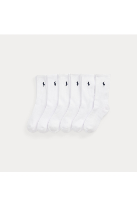 Ralph Lauren Athletic Sock 6-Pack jongens sok Wit