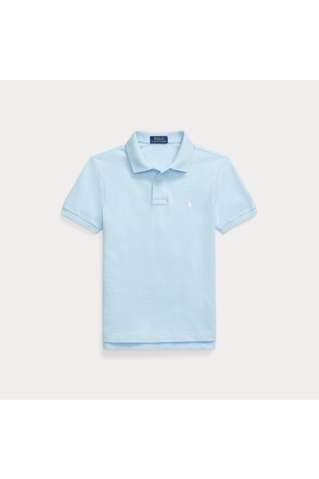 Ralph Lauren Slim Fit Cotton Mesh Polo jongens polo Lichtblauw