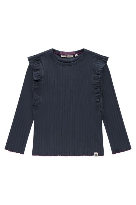 Stains & Stories T-shirt Rib Longsleeve SSA24608694 meisjes trui & sweat Donkerblauw