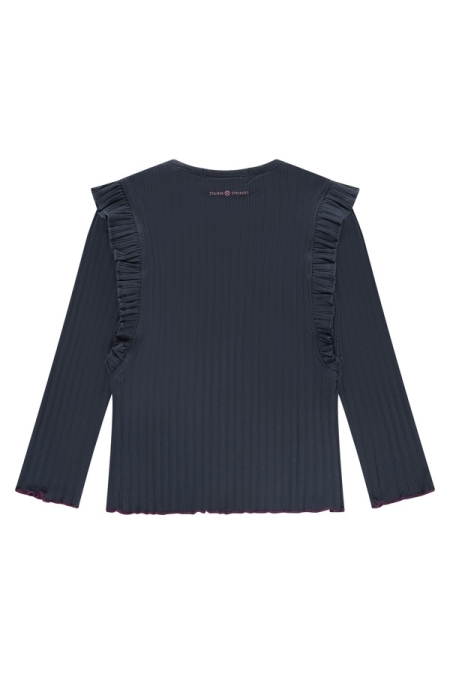 Stains & Stories T-shirt Rib Longsleeve SSA24608694 meisjes trui & sweat Donkerblauw