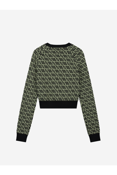 Nik & Nik Trui Pullover Micro G 7-025 2405 meisjes trui & sweat Groen