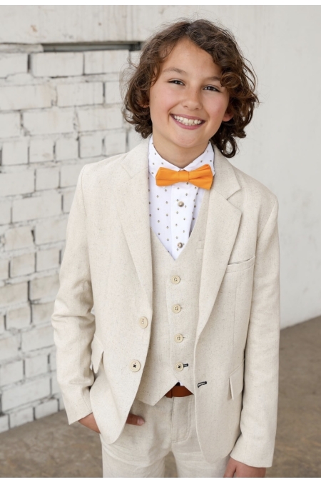 Red & Blu Blazer Natural Linen U412-6203 jongens jas & jack Ecru