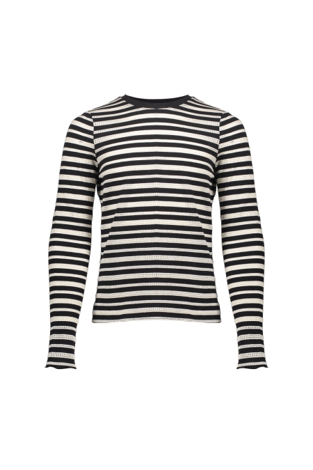 Geisha Top Ls ajour 52566K-47 meisjes trui & sweat Zwart