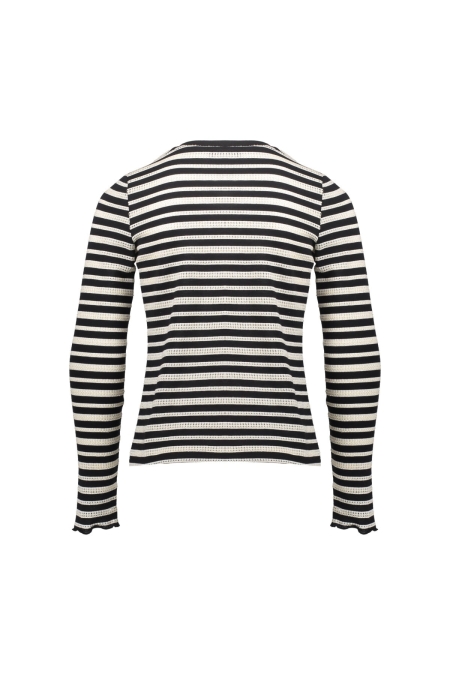 Geisha Top Ls ajour 52566K-47 meisjes trui & sweat Zwart