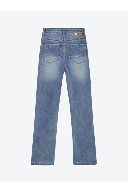 Indian Blue Jeans Broek Wide Straight Fit 970398 meisjes jeans Denimblauw