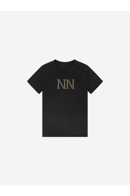 Nik & Nik T-shirt Stud G 8-664 2505 meisjes t-shirt & top Zwart