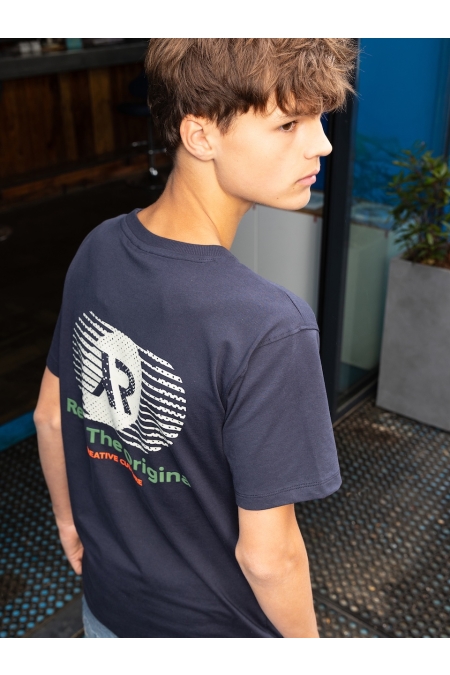 Rellix T-Shirt Backprint jongens t-shirt & top Donkerblauw