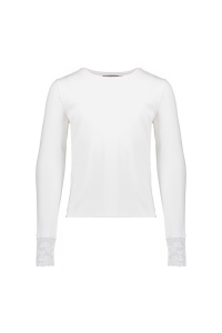 Geisha Shirt LS lace at sleeve meisjes trui & sweat Wit
