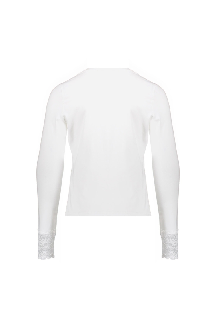 Geisha Shirt LS lace at sleeve meisjes trui & sweat Wit