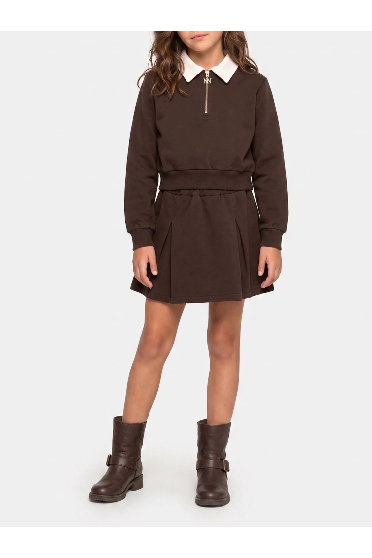 Nik & Nik Jane Sweat Skirt meisjes rok Bruin