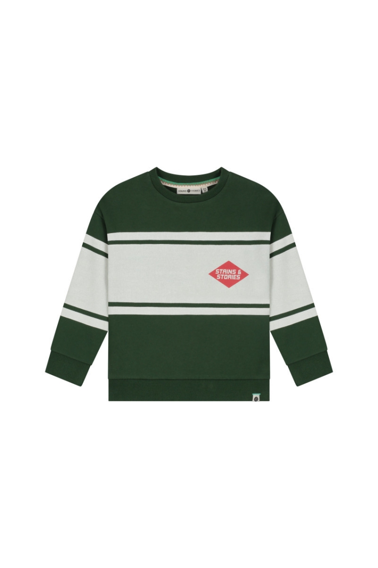 Stains & Stories sweatshirt jongens trui & sweat Groen