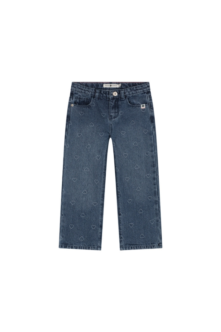 Stains & Stories denim wide leg pant meisjes jeans Blauw