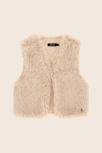 Like Flo Diam faux fur hairy gilet meisjes gilet Wit