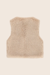 Like Flo Diam faux fur hairy gilet meisjes gilet Wit