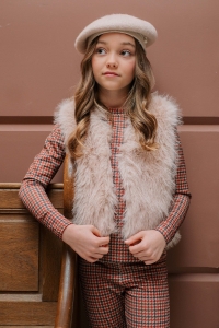 Like Flo Diam faux fur hairy gilet meisjes gilet Wit