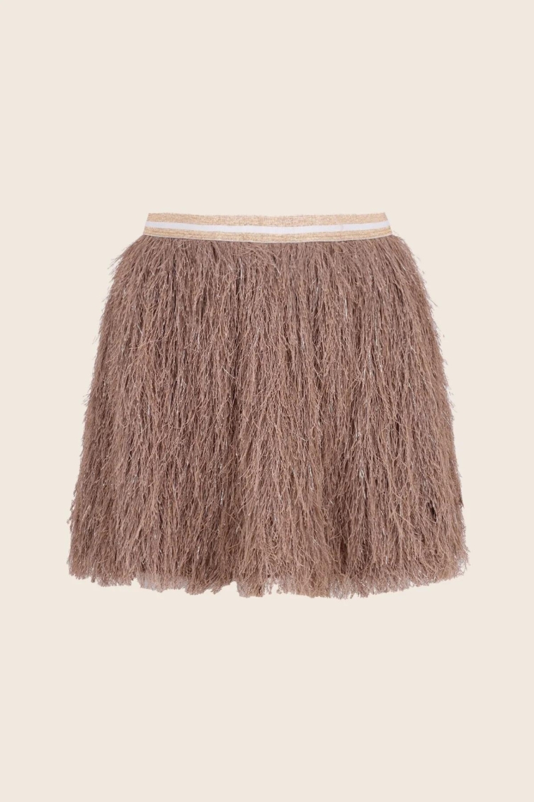 Like Flo Rok Fringes meisjes rok Bruin
