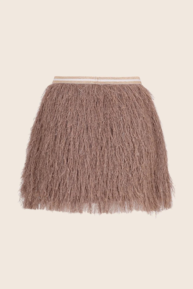 Like Flo Rok Fringes meisjes rok Bruin