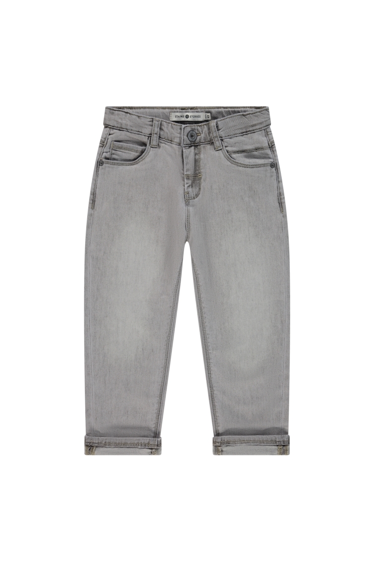 Stains & Stories Jeans Wide Fit jongens jeans Grijs
